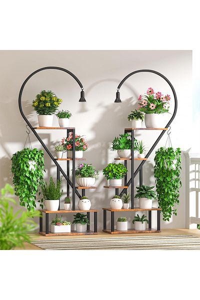 sharpdo Plant Stand Indoor with Grow Lights, 5 Tiered Metal Plant Stand for Indoor Plants Multiple,