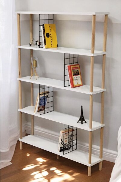 PEKA 5 Raflı Modern Dekoratif Geniş Kitaplık Klasörlük Çok Amaçlı Düzenleyici...