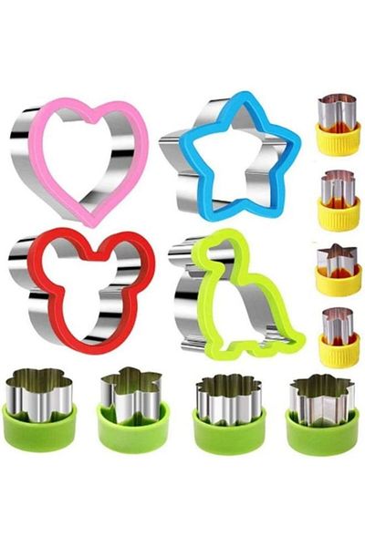 COOYA 12-Piece Stainless Steel Sandwiches Cutter Set,  Cookie Vegetable Fruit Cutters Shapes, for kitchen