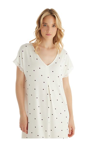 Blackspade Women's Nightgown 51859 - Polka Dot Printed