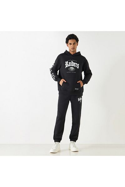 SP Characters Raiders Print Hooded Sweatshirt With Kangaroo Pocket