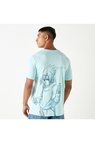 SP Characters Sasuke Uchiha Print T-shirt With Short Sleeves
