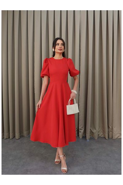 ESRAHELVACI Balloon Sleeve Flounce Dress