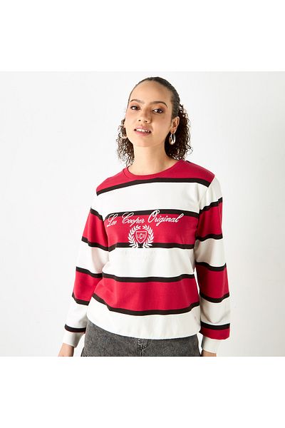 Lee Cooper Striped Sweatshirt With Long Sleeves
