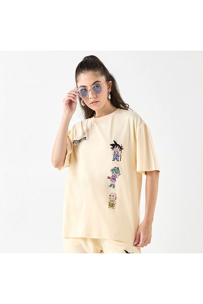 SP Characters Dragon Ball Z Embroidered T-shirt With Crew Neck And Short Sleeves