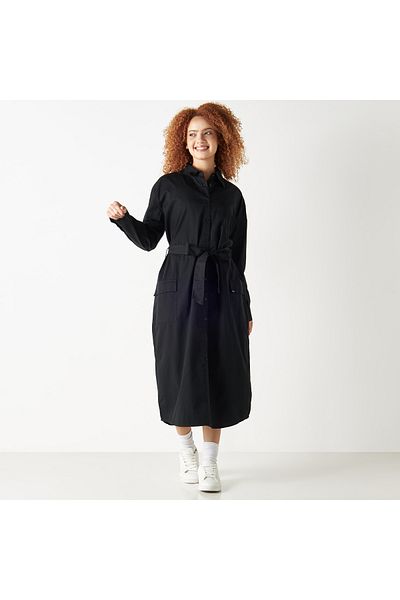 Lee Cooper Belted Denim Shirt Dress With Utility Pockets