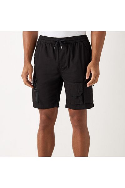 ECKO Unltd Textured Flexi Waist Shorts With Cargo Pockets And Drawstring Closure