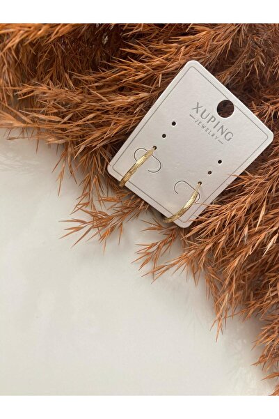 Sizintakidunyaniz Xuping Altın kaplama Halka Burgu Küpe 14 Ayar Renginde