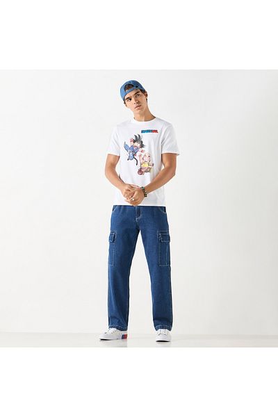 SP Characters Dragon Ball Z Print Crew Neck T-shirt With Short Sleeves