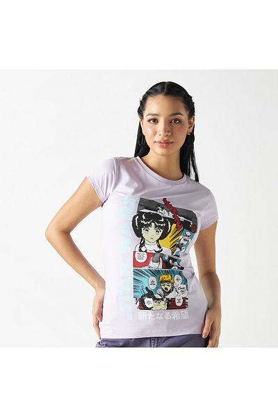 SP Characters Star Wars Graphic Print T-shirt With Crew Neck And Cap Sleeves