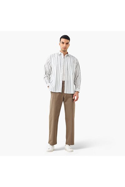 Iconic Straight Fit Trousers With Button Closure