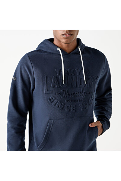FAV Embossed Hooded Sweatshirt With Long Sleeves And Kangaroo Pockets