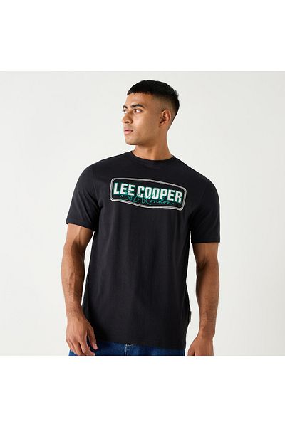 Lee Cooper تي شيرت مطبوع برقبة دائرية وأكمام قصيرة