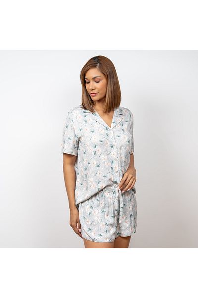Aadaraya Floral Print Shirt And Shorts Set