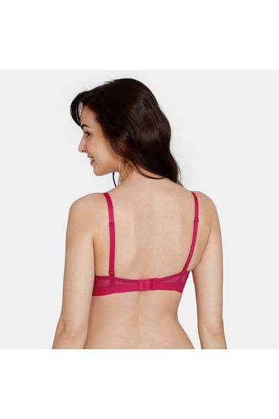 Zivame Lace Detail Balconette Bra With Hook And Eye Closure