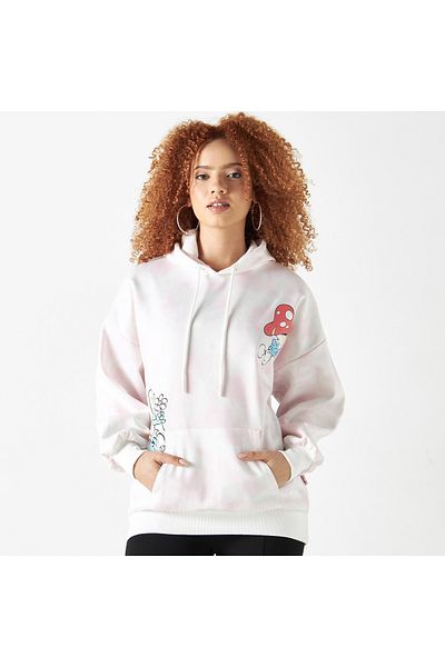 SP Characters The Smurfs Graphic Print Hoodie With Long Sleeves And Kangaroo Pocket