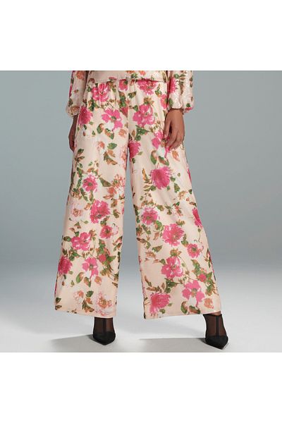 2Xtremz Sequin Embellished Floral Print Wide Leg Pants