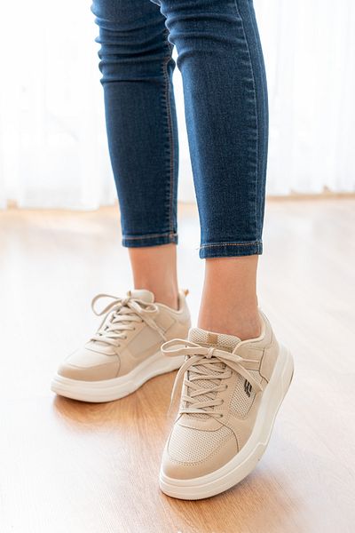 Freemax Μπεζ Γυναικείο Sneaker - Ανατομικά, Εγγυημένα, Πολύ ελαφριά και Ευέλικτα Αθλητικά Παπούτσια
