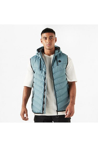 Kappa Quilted Sleeveless Zip Through Jacket With Hood And Pockets