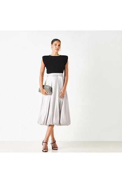 2Xtremz Embellished Round Neck Sleeveless Top With Ruched Detail
