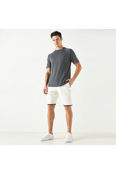 Adot Print Detail Shorts With Zipper Pockets And Elasticated Waistband