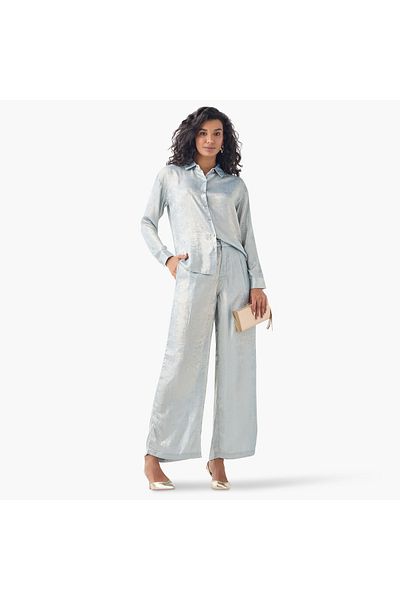 2Xtremz Textured Wide Leg Pants With Pockets
