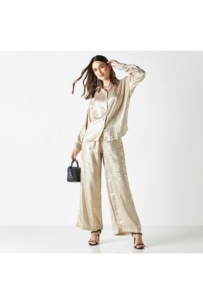 2Xtremz Textured Wide Leg Pants With Pockets
