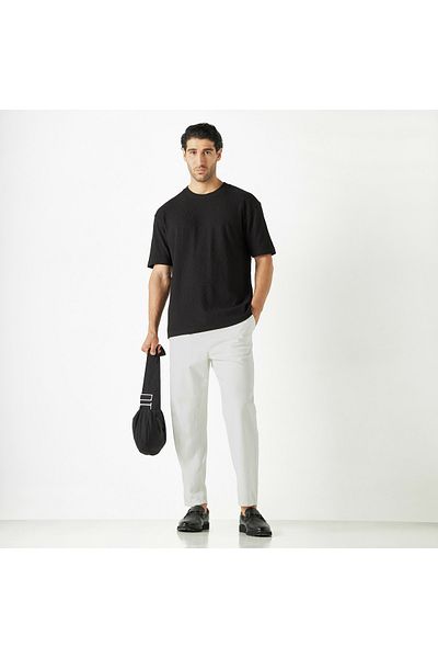 Iconic Textured Crew Neck T-shirt With Short Sleeves