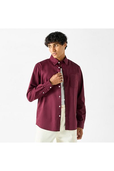 Lee Cooper قميص سادة مع جيب وأكمام طويلة