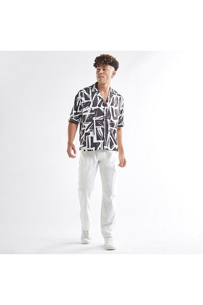FAV All-over Print Shirt With Camp Collar And Short Sleeves