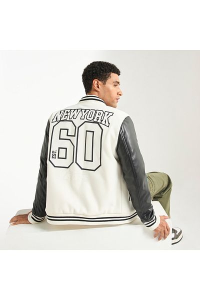 FAV Varsity Print Button Through Jacket With Pockets