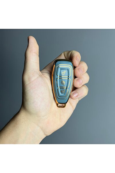 LUXE AKSESUAR Θήκη σιλικόνης Ford Focus Smart Nano με 3 κουμπιά, γκρι