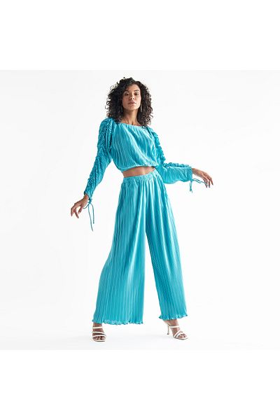 FAV Pleated Wide Leg Pants With Elasticated Waistband And Pockets