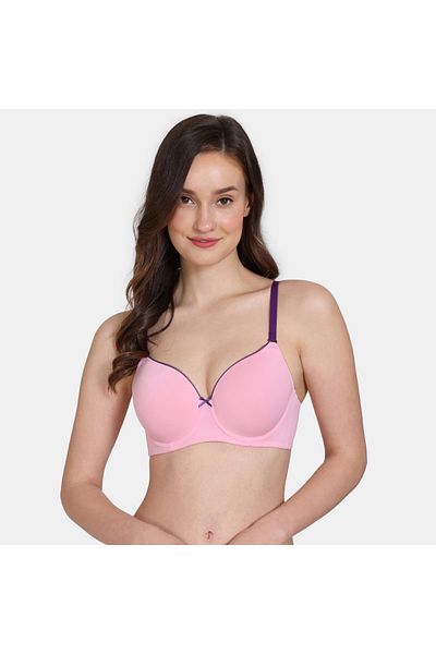 Zivame Wired Padded T-shirt Bra With Adjustable Straps