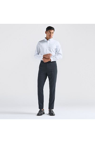 FAV Checked Regular Fit Flexi Waist Trousers With Pockets