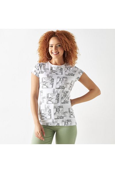 SP Characters Orihime Inoue Print Round Neck T-shirt With Short Sleeves