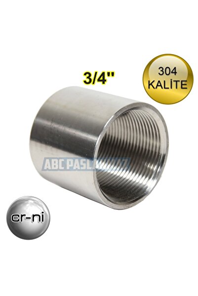 abcpaslanmaz Paslanmaz Çelik Manşon 3/4'' (2 ADET) 304 Kalite