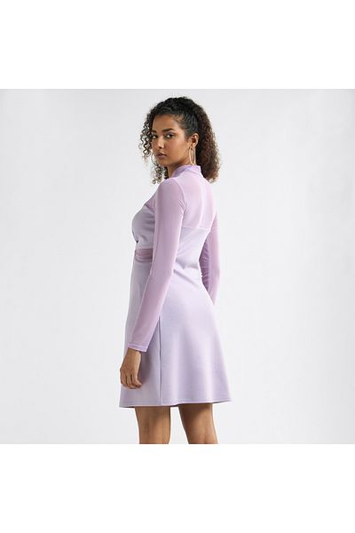 FAV Mini Shift Dress With High Neck And Long Sleeves