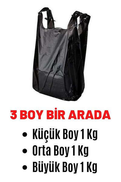 YOK YOK AMBALAJ Bag with Black Handle (3 Sizes in One)
