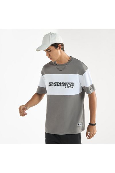FAV تي شيرت بطبعة شعار Starter بأكمام قصيرة ورقبة دائرية