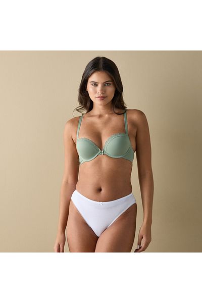 FAV Set Of 2 - Lace Detail Plunge Bra With Hook And Eye Closure