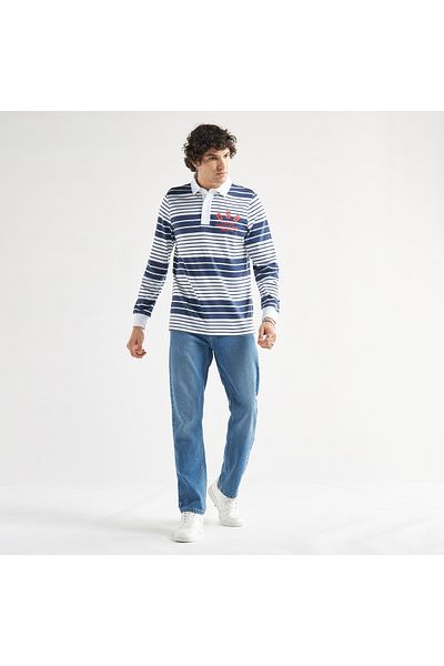 FAV Striped Polo T-shirt With Long Sleeves
