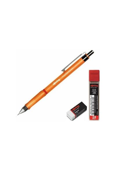Rotring Versatil Visuclick Pen Set 0.7 mm Nib with Orange, Eraser and 12 Nibs Gift