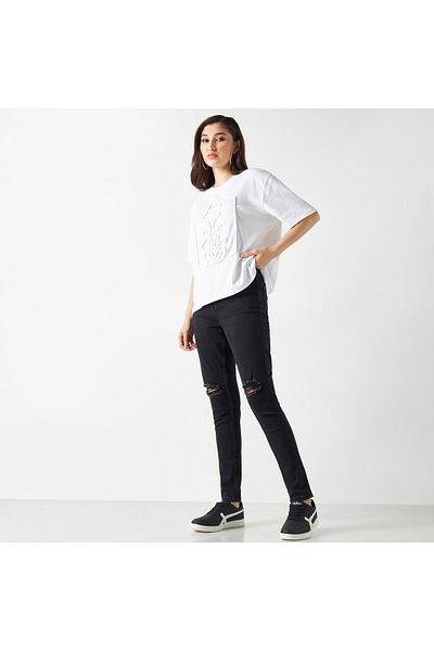 Lee Cooper Super Skinny Fit Distressed Jeans