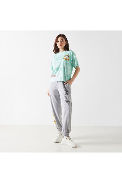 SP Characters Garfield Print Joggers With Elasticated Waistband And Pockets