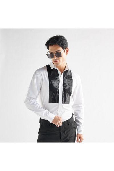 FAV Dress Shirt With Sequin Bib