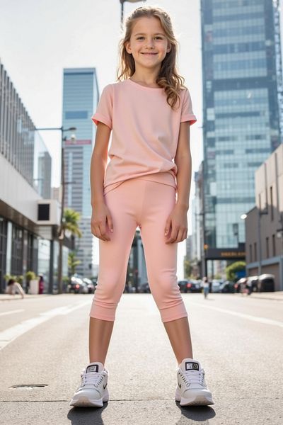 Cloise Colanti Capri Copii Roz Pudrat Lycra Flexibili
