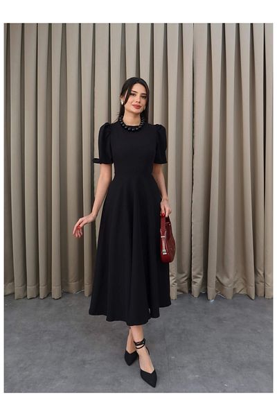ESRAHELVACI Balloon Sleeve Flounce Dress