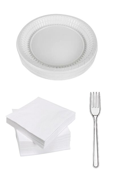 YOK YOK AMBALAJ Plastik Tabak-lüx Çatal-peçete Set