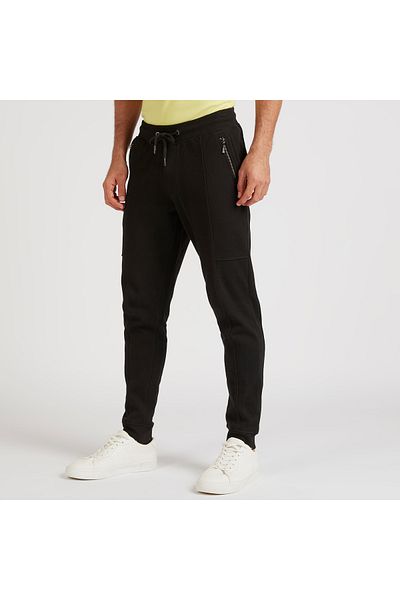 Iconic Bağcıklı Kapatma و Cepli Düz Jogger Pantolon